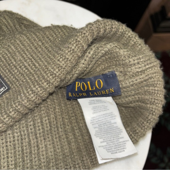 Polo by Ralph Lauren Olive Winter Hat with Patches - Polo RL Naval Tailors *Rare - Picture 5 of 6